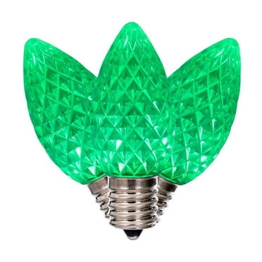 Vickerman XRETC904-25 C9 Faceted Green Retro SMD Bulb - 25 Per Bag