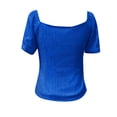 thumbnail image 4 of JGNGSHN Women’s Shiny Sequin Puff Sleeve Top – Stylish Square Neck Glitter Blouse for Celebrations, Night Out & Dressy Looks Navy XXL, 4 of 5