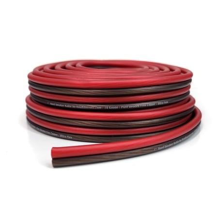 KnuKonceptz Kord Speaker Kable 10 Gauge Oxygen Free Copper Speaker Wire 100' Red/Black …