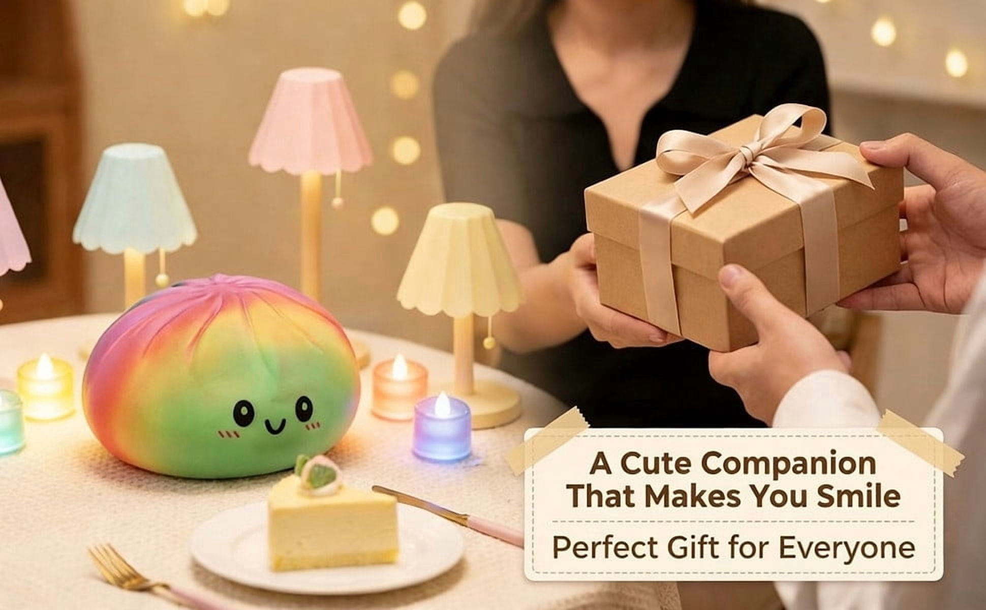25CM Giant Dumpling Squishy Toy, Soft Slow Rising Big Stress Ball for Adults Anxiety Relief, Cute Decompression Fidget Tool