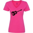 thumbnail image 3 of Inktastic Grunge Guitar Women's V-Neck T-Shirt, 3 of 5
