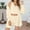 Beige, variant on Women's 3 Piece Pajamas Sexy Fuzzy Fleece Warm Hoodie Cardigans Jacket & Crop Tank Top & Shorts Loungewear Sets
