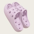 thumbnail image 6 of Xfvqtps Shower Shoes for Mens and Womens Couples Funny Slide Cute Hollow Sole Quick Drying Lightweight Non Slip Open Toe Solid Color Indoor Beach EVA Slipper Purple, 6 of 7