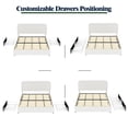 thumbnail image 4 of Wood Queen Size Bed Frame, Boucle Upholstered Platform Bed Frame with Headboard and 2 Drawers, Soft Rounded Corners, Noise Free, Easy Assembly, Ivory, 4 of 8