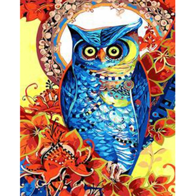 Diamond Painting (DE6638) 5D Kit Rhinestone DIY Lively Owl Square (WY166) 45x60cm Hugtrwg Para estrenar