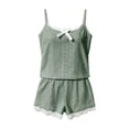 thumbnail image 4 of MEZZALL Women Pajama Two Piece Sleepwear Lace Camisole Tops With Shorts Outfits Soft Breathable Summer Loungewear Trendy Pjs, 4 of 4