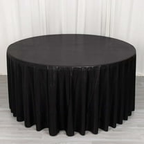 Efavormart 120" Shiny Black Round Polyester Tablecloth With Shimmer Sequin Dots