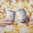 thumbnail image 2 of 12oz Stemless Wine Tumblers White Butterfly Rose Pattern Vacuum Insulated Stainless Steel Travel Tumbler Cups Mug with Lid and Straw for Champaign,Cocktail,Beer with Cleaning Brush, 2 of 5
