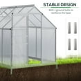 thumbnail image 5 of Outsunny 8.3' x 6.2' x 6.5' Polycarbonate Greenhouse, Heavy Duty Outdoor Aluminum Walk-in Green House Kit with Vent, Gutter & Door, Silver, 5 of 10