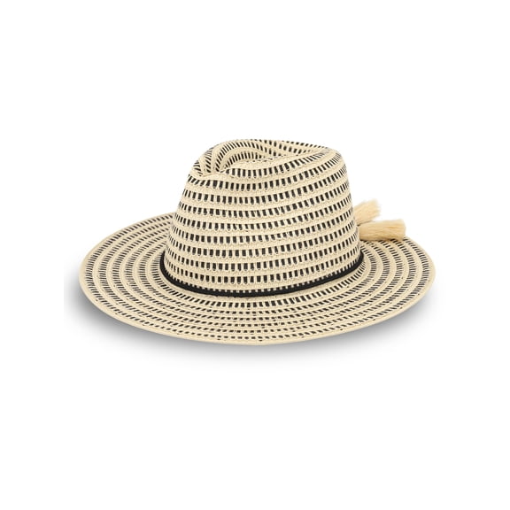 Jessica Simpson Women's Two-Tone Panama Sunhat with Fringe