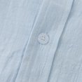 thumbnail image 6 of Spring Tops for Women Mens Tops Men's Lapel Pocket Button Solid Cotton Linen Short Sleeve Shirt, 6 of 9