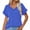 Blue, variant on Women's Casual Summer T Shirts Cotton Short Sleeve V Neck Tops Tshirts Army Green M