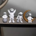 thumbnail image 4 of 4 piezas de estatua de astronauta, figura decorativa, estantería, figura de astronauta Plata blanca, 4 of 6