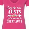 thumbnail image 4 of Inktastic Only the Best Aunts Get Promoted to Great Aunt with Flowers Women's V-Neck T-Shirt, 4 of 5
