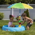 Step2 Play & Shade Blue Plastic Kiddie Pool for Toddlers with Umbrella
