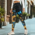 thumbnail image 4 of Renewold Sunflower Butterfly Galaxy Yoga Leggings with Pockets for Women Thick Exercise Yoga Pants High Waisted Soft Slim Ankle Pants Printed Leggings 4 Way Stretch Leggings, XL, 4 of 8