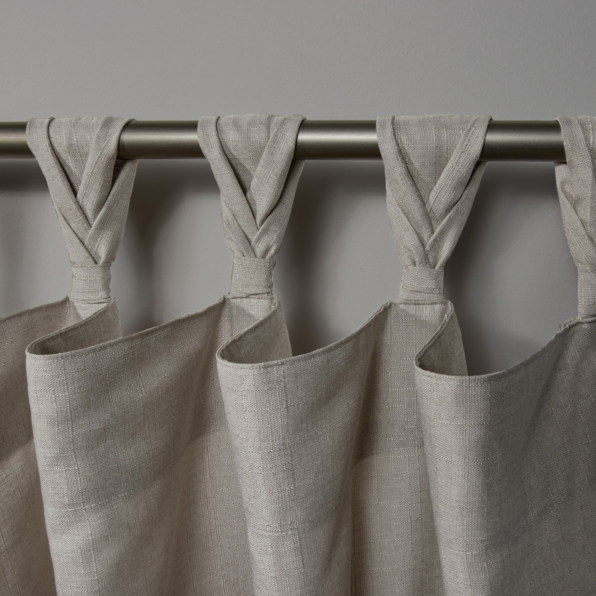 Exclusive Home Loha Linen Braided Tab Top Curtain Panel Pair, 54"x84", Beige