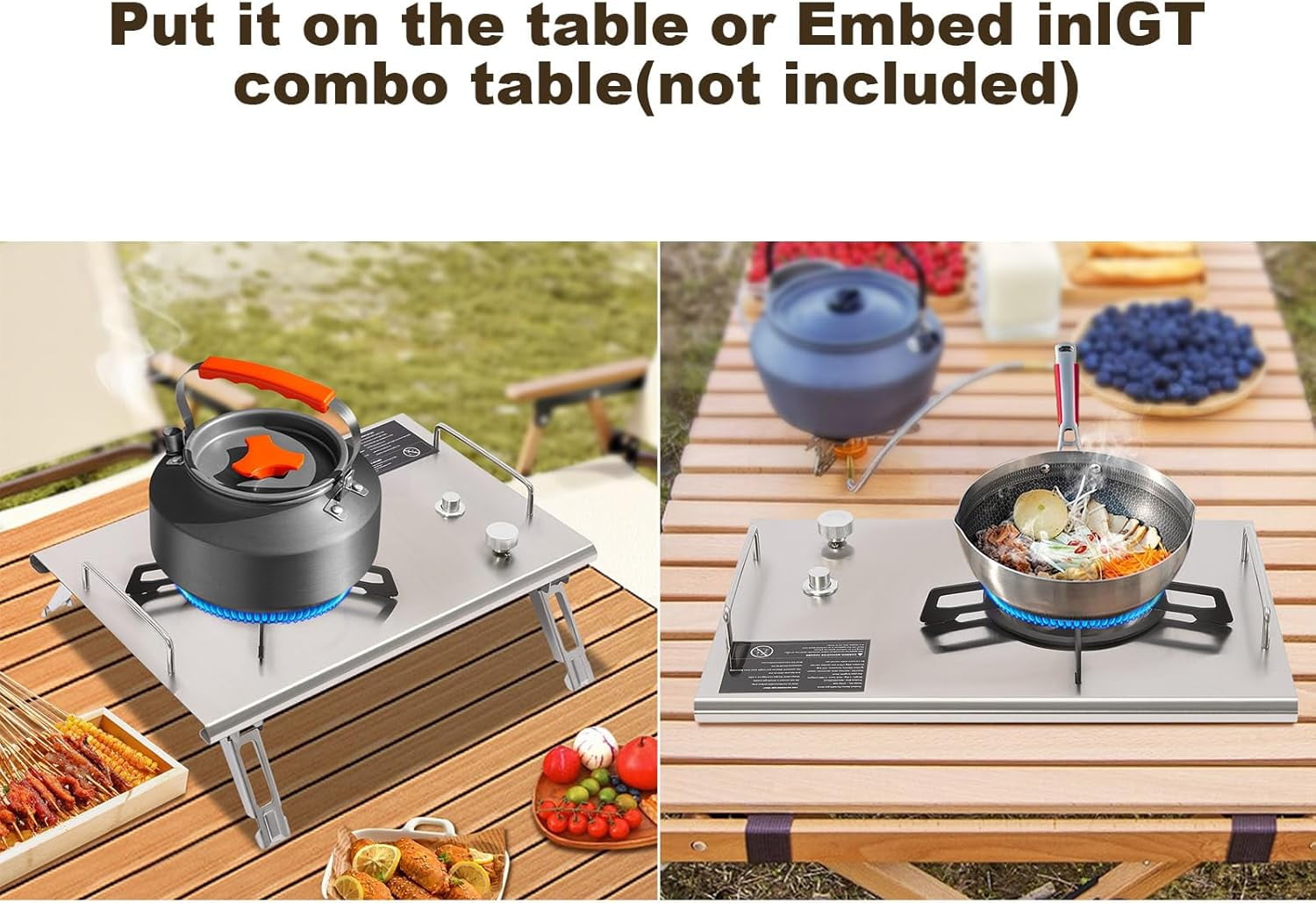 Portable Outdoor Gas Stove 13,648 BTU, Stainless Steel, Single-Burner Stove Camping Burner for Outdoor Cooking Turkey Fry, Crawfish Boil, Homebrewing, Sliver