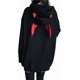 thumbnail image 1 of Sudadera con capucha y alas de diablo para mujer, informal, holgada, de manga larga, 1 of 5