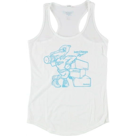 Reebok Womens San Diego Racerback Tank Top, White, X-Small