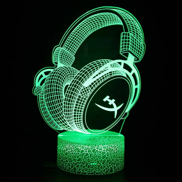Auriculares LED 3D con luz nocturna que cambian de color para niños
