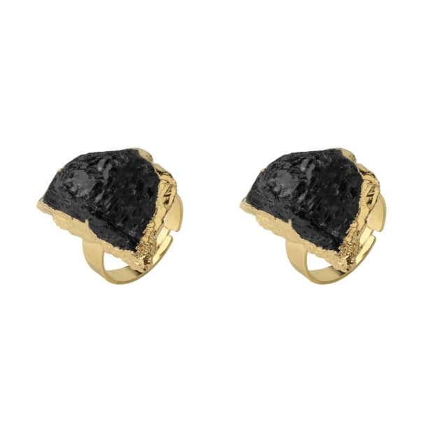 Sonducket Anillo De Dedo De Cristal Azul De Turmalina Creatividad Para Hombres Y Mujeres Anillo De Cola De Señora De Piedra Natural Único Heituomalin 2Conjunto