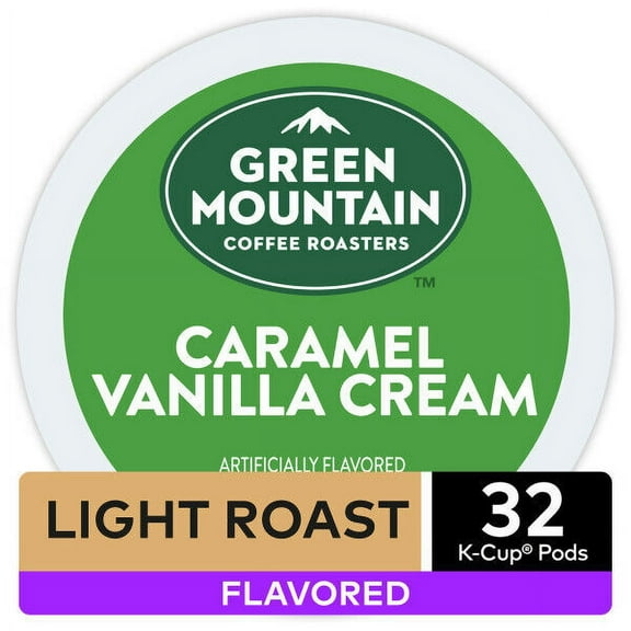 Coffee Caramel Vanilla Cream K-Cup Pods, Light Roast, 32 Count