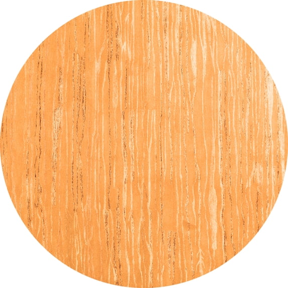 Ahgly Company Indoor Round Abstract Orange Contemporary Area Rugs, 3' Round