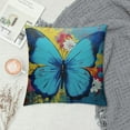 thumbnail image 2 of FUMJ  Butterfly Decorative Throw Pillow Cover Case Watercolor Butterflies Lotus Flower Bold Splash Doodle Pillow Cases Square Standard Cushion Covers for Couch Sofa Bed, 2 of 5
