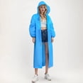 thumbnail image 2 of PMVFHDE Solid Color Long Pants Rainwear Reusable Fashion Outdoor Travel Portable Hooded Full Body Rain Suit Blue,One Size, 2 of 4