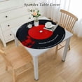 thumbnail image 2 of nygtbtfer Red Vinyl Record Round Tablecloth Table Cloth Polyester Tablecloth Table Cover for Kitchen Outdoor Party Picnic, 2 of 7
