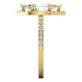 thumbnail image 3 of 2.38 ct Marquise Cut Clear Crystal 18k Yellow Gold Engraving Statement Bridal Wedding Halo Designer Ring Size 4, 3 of 5
