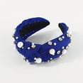 thumbnail image 4 of HuangHuanChen Headbands for Women Pearl Headbands Knotted Headband for Women Top Knot Turban Hair Accessories Blue, 4 of 4