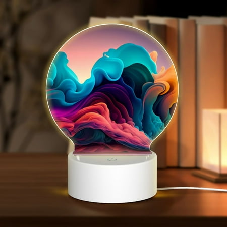 Sikiie Colorful Surreal Landscape Acrylic Night Light Gift Custom Acrylic Night Light LED Lights for Bedroom Home Office