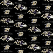 NFL Baltimore Ravens 58" 100% Cotton Sports Logo Craft Fabric By the Yard, Multi-color