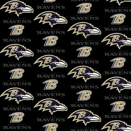 NFL Baltimore Ravens 58" 100% Cotton Sports Logo Craft Fabric By the Yard, Multi-color