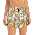 thumbnail image 2 of Balery Ducks and Flowers Pattern Women's Running Shorts with Liner 2 Pockets Elastic Workout Athletic Gym Yoga Shorts-Small, 2 of 7
