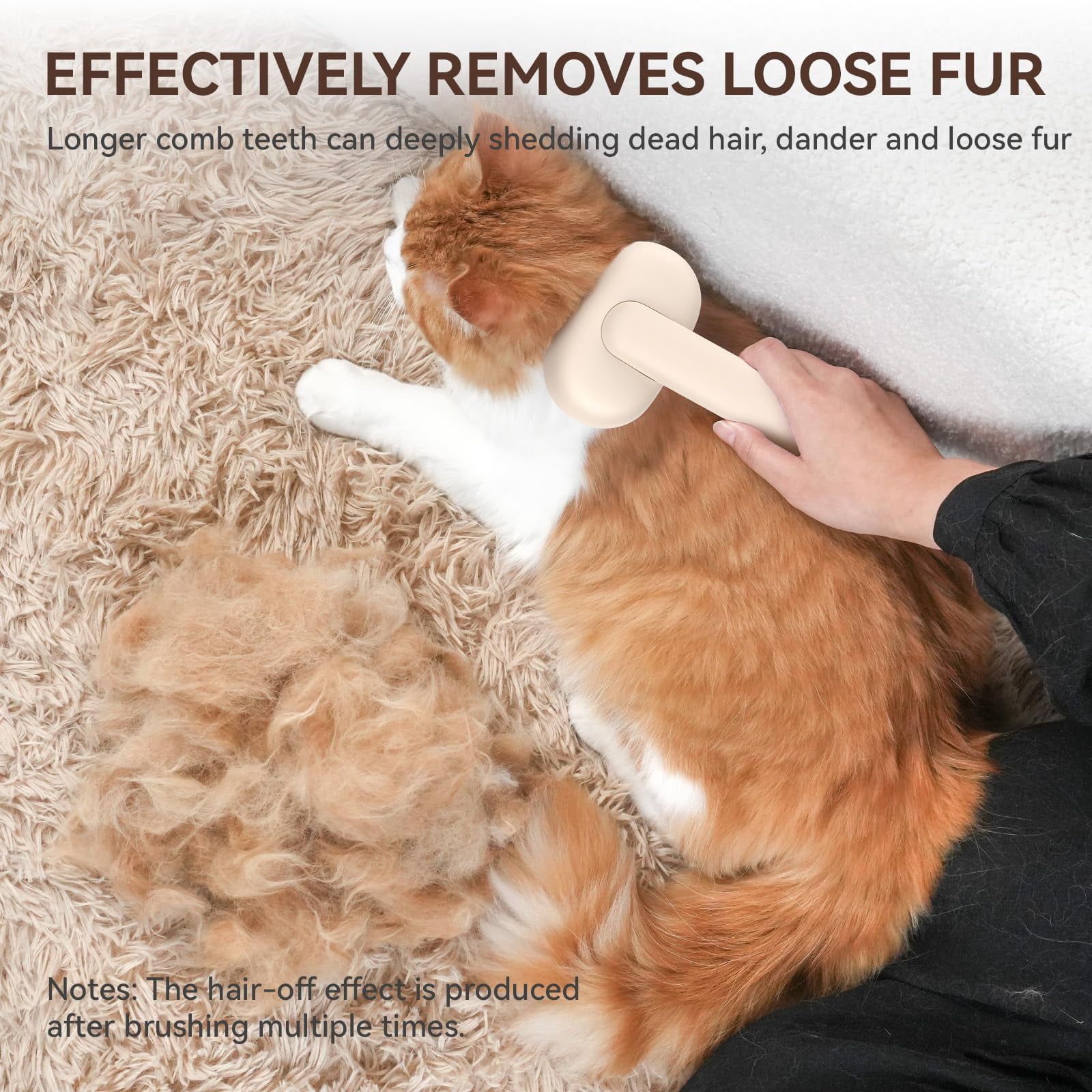 Cat Brush for Shedding, Cat Brushes for Indoor Cats, Cat Brush for Long or Short Haired Cats, Cat Grooming Brush Cat Comb for Kitten Rabbit Massage Removes Loose Fur