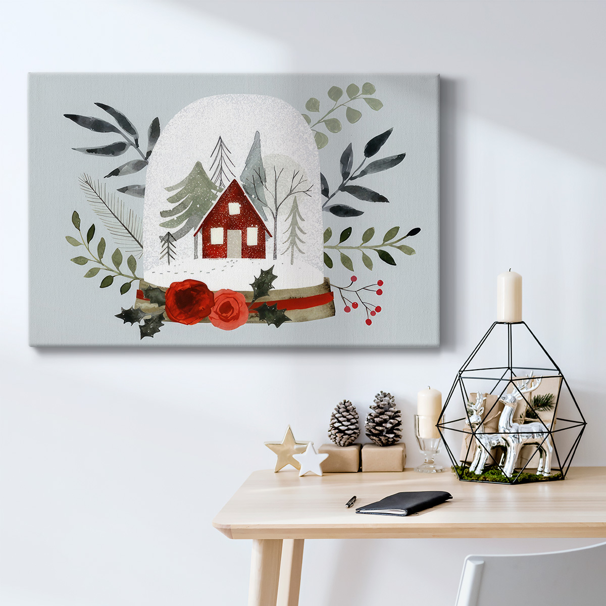 Snow Globe Village Collection A- Gallery Wrapped Canvas