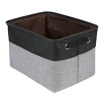 Unique Bargains Fabric Storage Bin with Handles 3 Pcs Black Gray 15*11*9.4in