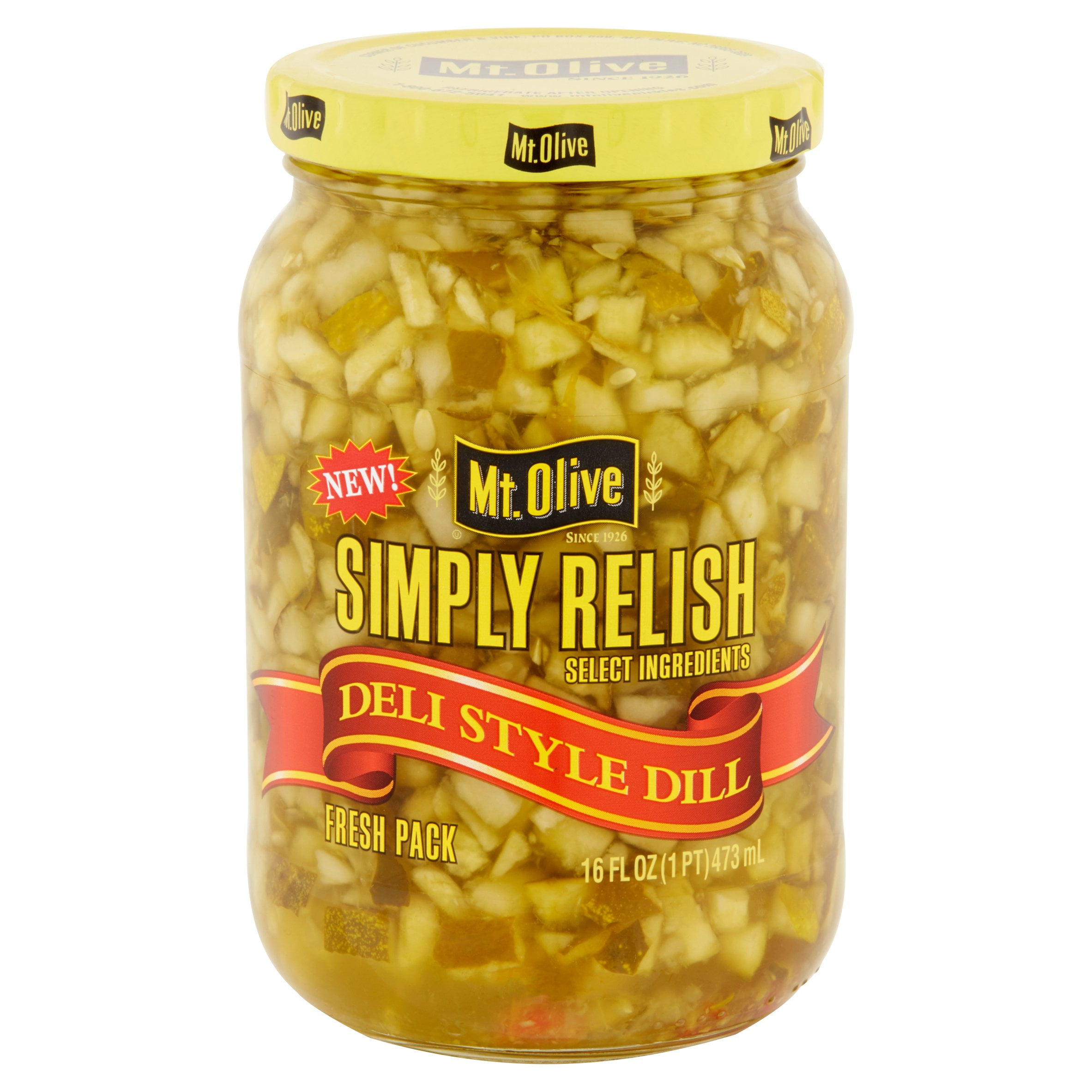 Mt. Olive Simply Relish Deli Style Dill with Sea Salt, 16 fl oz Jar