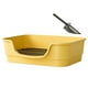 thumbnail image 1 of Caja de arena para mascotas con tapa abierta y pala, tamaño jumbo, para gatos y perros de interior. amarillo, 1 of 9