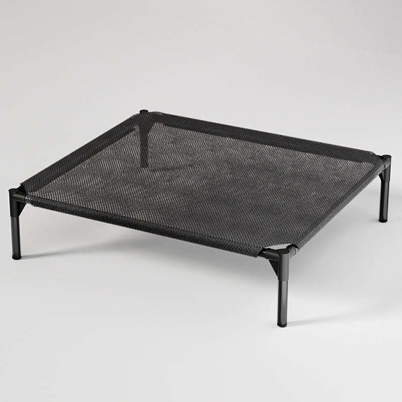 Elevated Dog Bed for Large Dogs, Raised Dog Cot Beds, Indoor & Outdoor Heavy Duty Pet Beds with Durable Teslin Recyclable Mesh, Black/XL