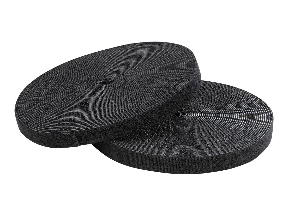 StarTech.com Hook-and-Loop Cable Management Tie - 100 ft. Bulk Roll - Black - Cut-to-Size Cable Wrap / Straps