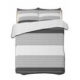 thumbnail image 2 of Black Grey Stripe Twin XL Size Down Alternative Comforter, Lightweight Comforter Quilt Bedding Set with Pillow Shams Modern Art Horizontal Striped All Seasons Bed Comforter Duvet Insert 68"x98", 2 of 7