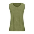 thumbnail image 5 of QWERTYU Long Tank Tops Women Womens Plus Size Sie Spring Tops with Button Sleeveless Tunic Tops Summer Tunic Tops for Women Army Green XL, 5 of 6