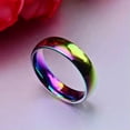 thumbnail image 6 of Mystic Rainbow Titanium Steel White CZ Band Women's Wedding Party Ring Size 5-11, 6 of 6
