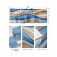 thumbnail image 3 of Ombre Blue Brown Curtain Valance for Windows/Living Room/Kitchen/Bathroom/Café, Short Rod Pocket Tier Curtain Window Treatment Panel Modernism Geometric Moire Topper Curtain 54''x18'', 3 of 6