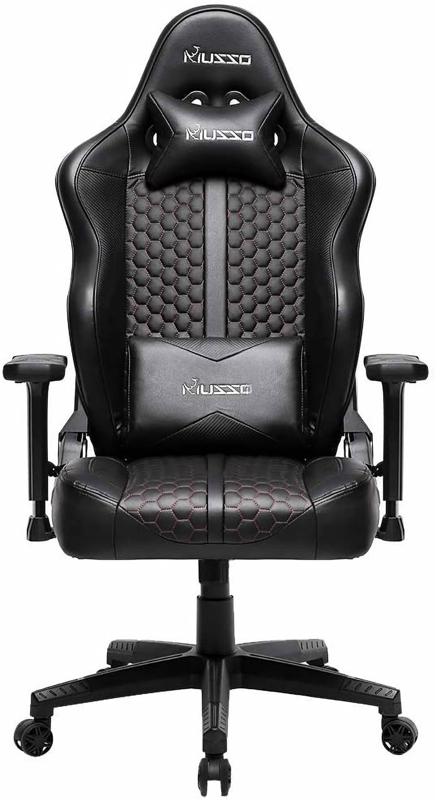 Gaming Chair Office Computer Desk Chair High Back Swivel Chair With Headrest Lumbar Support Tilt lockable system 180° Adjustable Back/Arms Racing Gaming Chair Blue&Stripe 