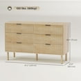 thumbnail image 3 of HOMCOM Chest of Drawers, 6 Drawer Dresser with Fluted Panels, Oak, 3 of 10